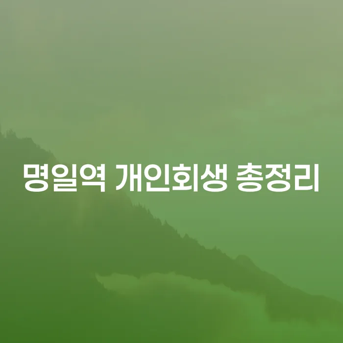 명일역 개인회생 총정리