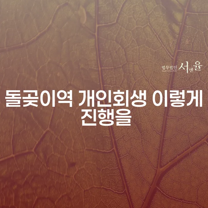 돌곶이역 개인회생 이렇게 진행을