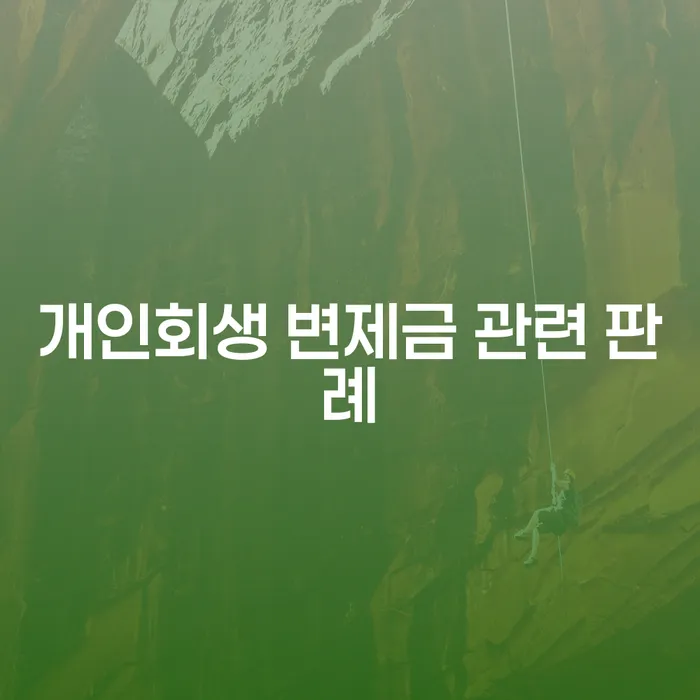 개인회생 변제금 관련 판례: 당신이 알아야 할 모든 것