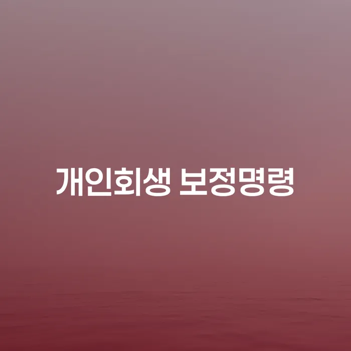 개인회생 보정명령이란 무엇인가요? 개인회생자 전세자금 대출과 함께 알아보세요!